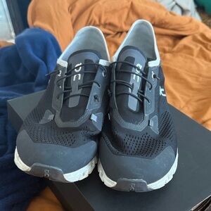 On Running Men's Black and White Athletic Shoes